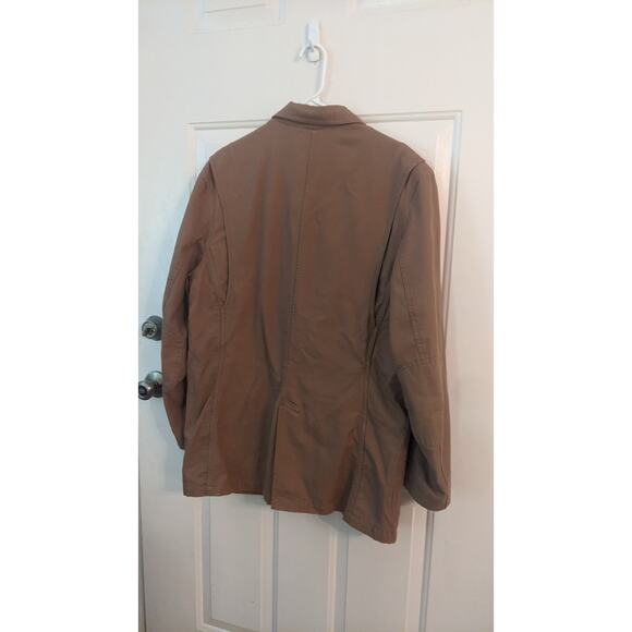 Duluth Trading Co. Brown Canvas Blazer Jacket Coat, LRG, Pockets, Elbow Patches - Picture 5 of 12